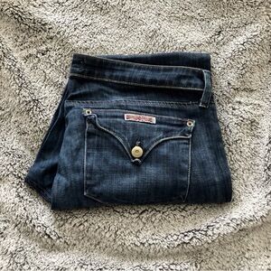 Dark Wash Jeans with Button-Flap Back Pocket